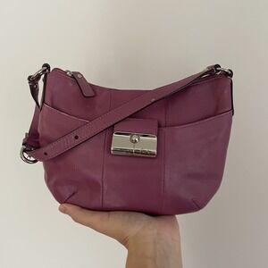 Vintage‎ Y2K Coach Mini Kristen Shoulder Bag Rose Smooth Leather Silver Hardware